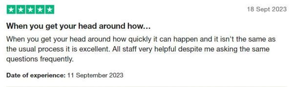 Happy customer review for fast house sale service